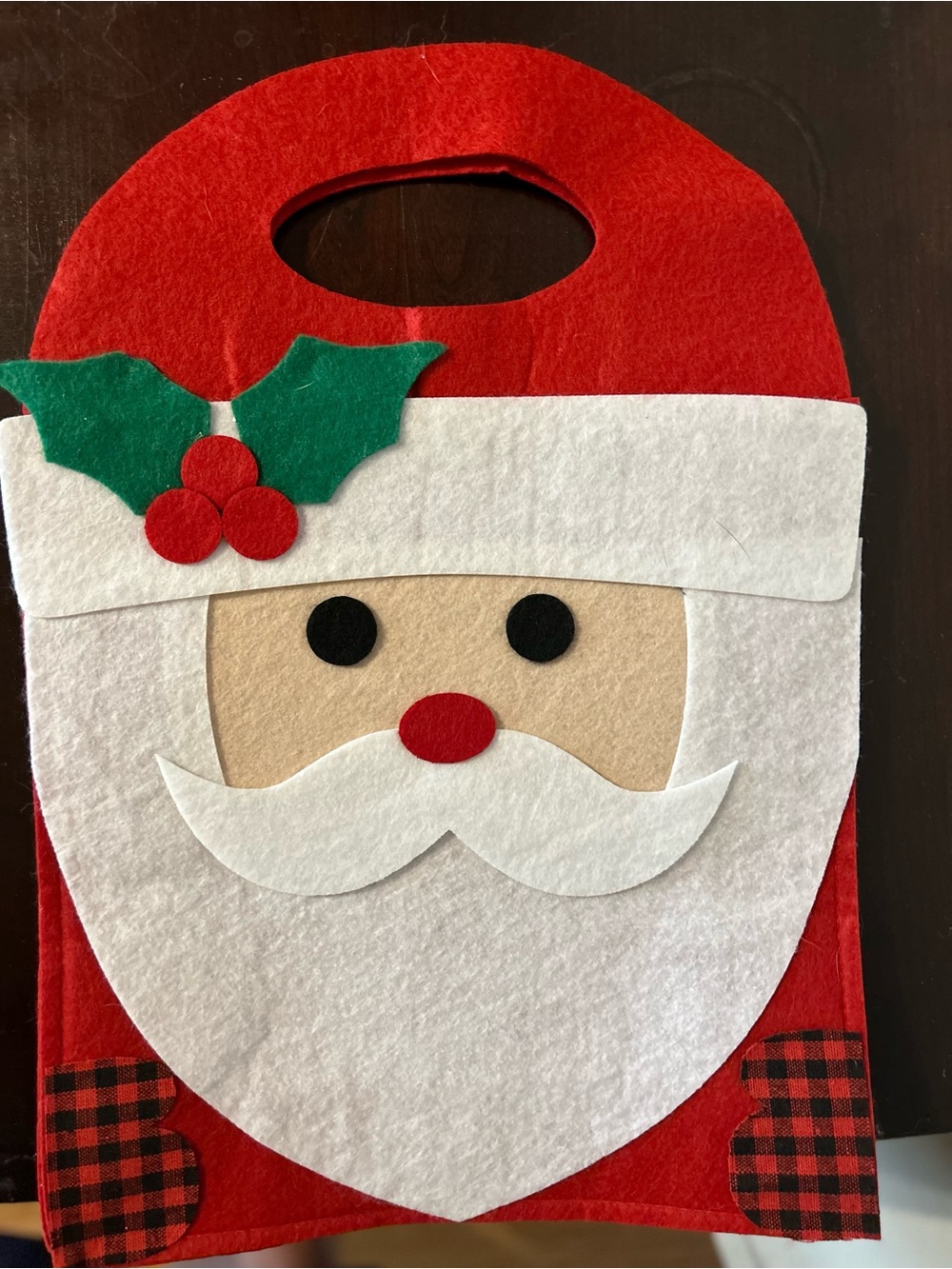 Festive Red Santa Felt Holiday Tote